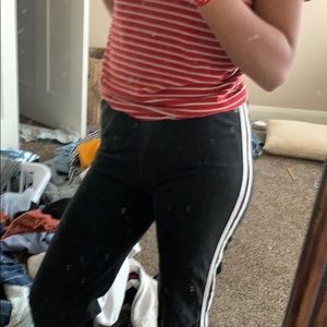 Black and white yoga pants
